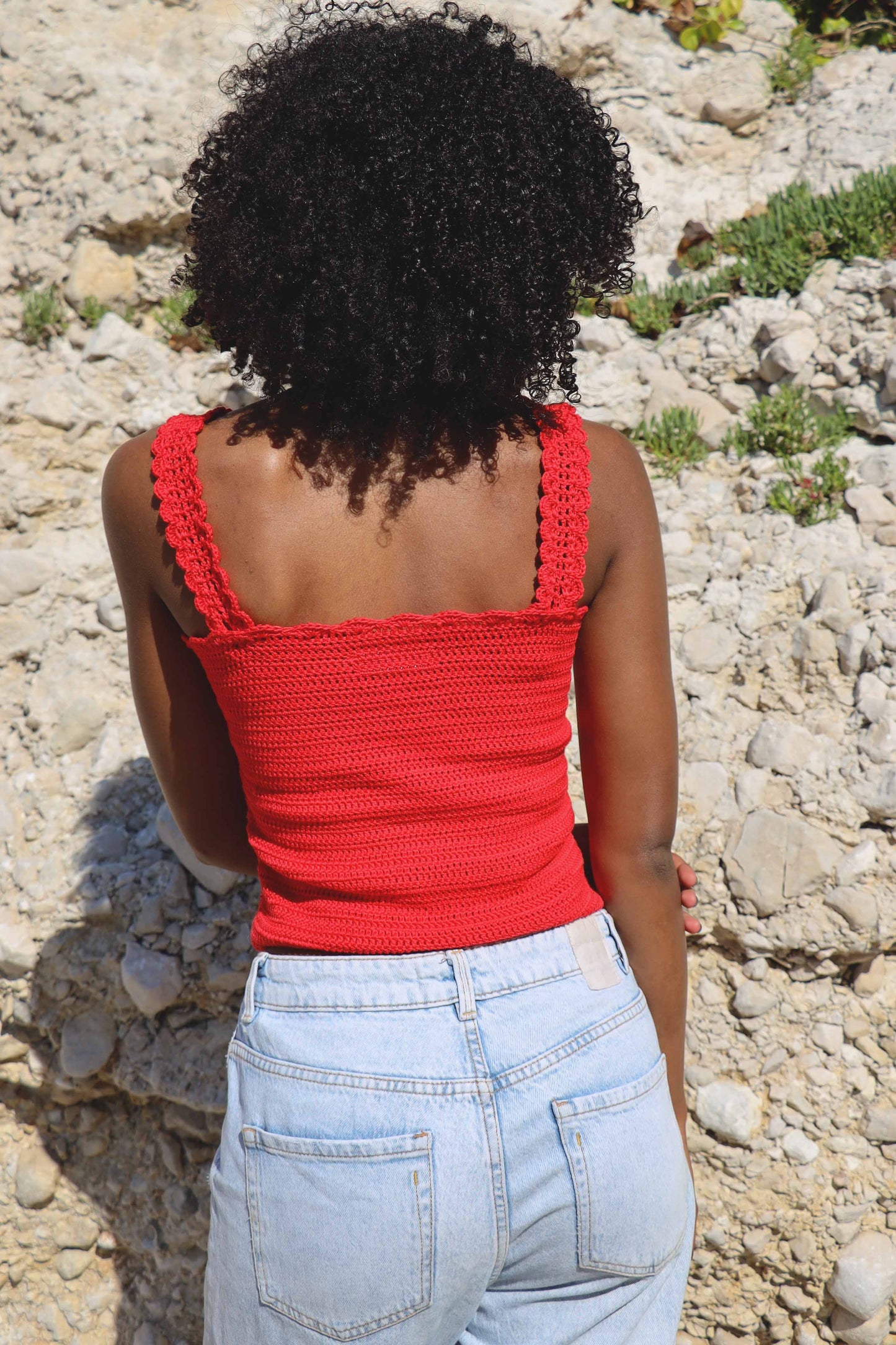 Top crochet Honorine - rouge