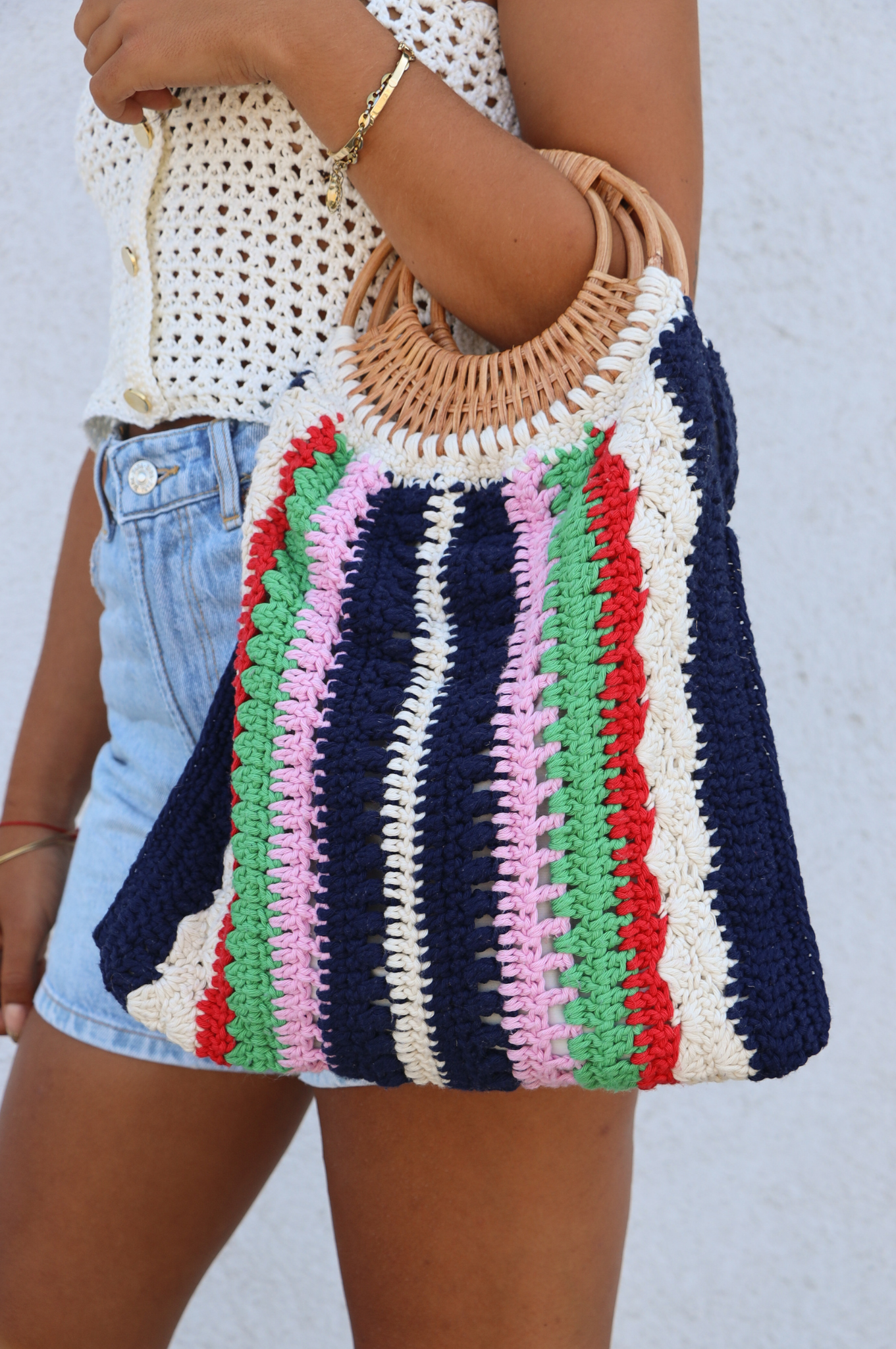 Sac crochet Paulette bleu