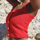 Top crochet Honorine - rouge