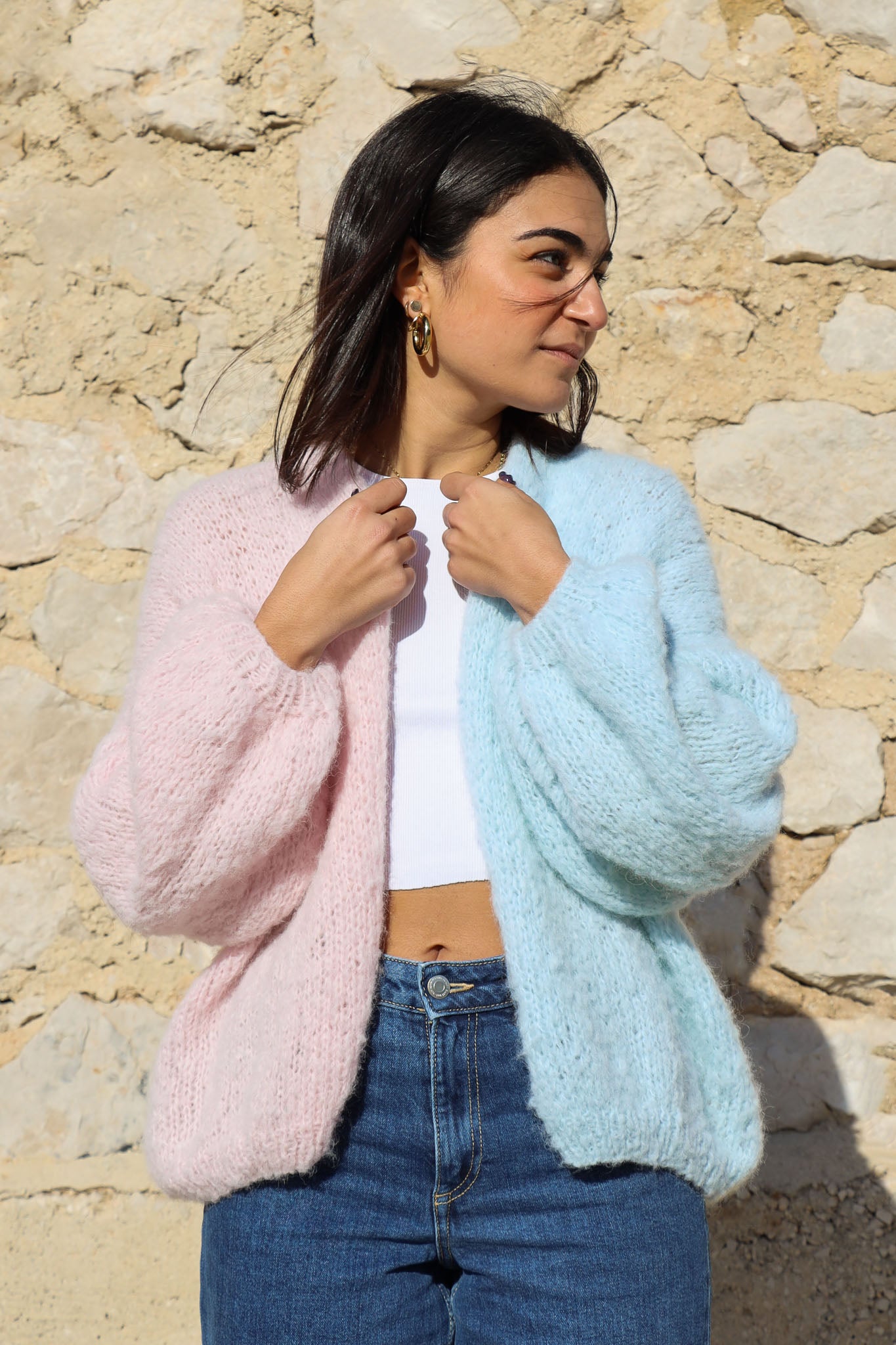 Gilet Anetta pastel tricolore